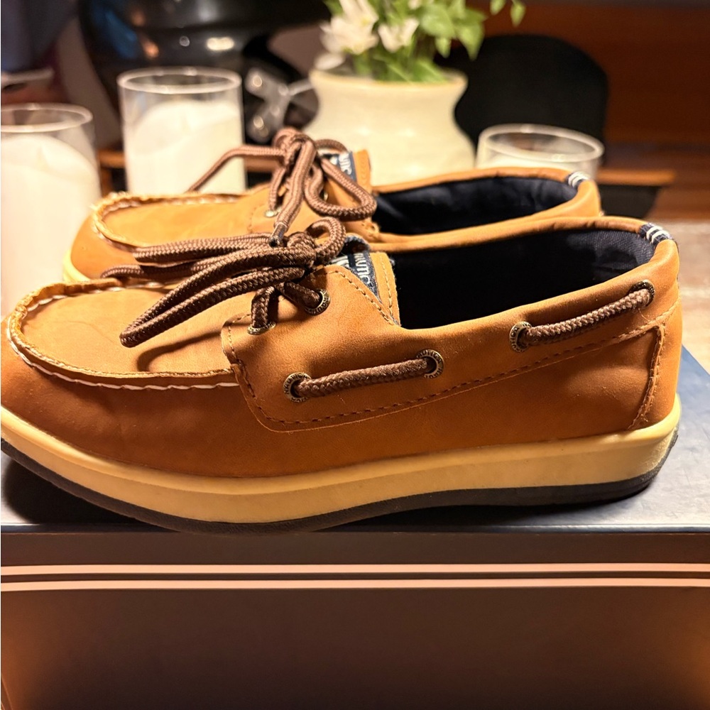 Nautica Boys Dress Brown Boat Shoes